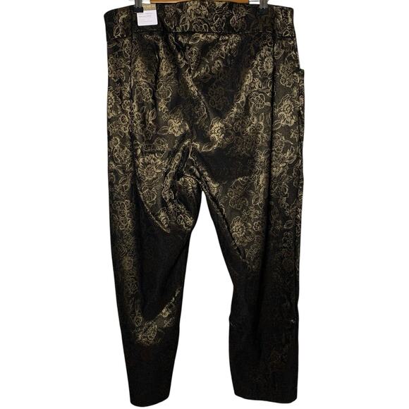 NWT Chico's Pants Sz 3.5 (18) Josie Slim Pull-On Ankle Soiree Metallic Jacquard - Picture 2 of 7